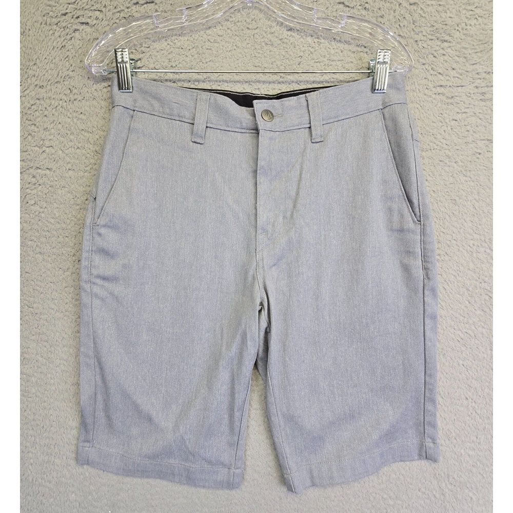 Volcom Shorts Men 29 Gray Vmonty Stretch Chino Flat‎ Front Modern Fit 2